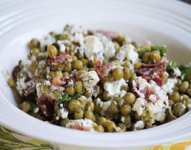 Pea, Ricotta and Bacon Salad